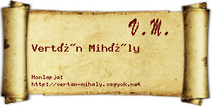 Vertán Mihály névjegykártya