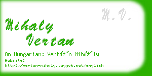 mihaly vertan business card